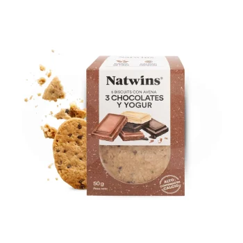 NATWINS® Biscuit à L'avoine 3 Chocolats Et Yaourt 5 u.