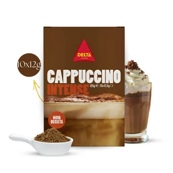 DELTA CAFÉS® Café Soluble Cappuccino Intense 10 X 14g