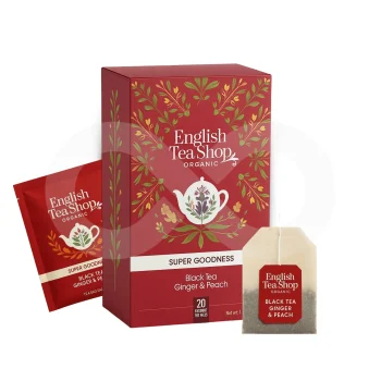 ENGLISH TEA SHOP® Thé Noir Au Gingembre Et Pêche 20 u.