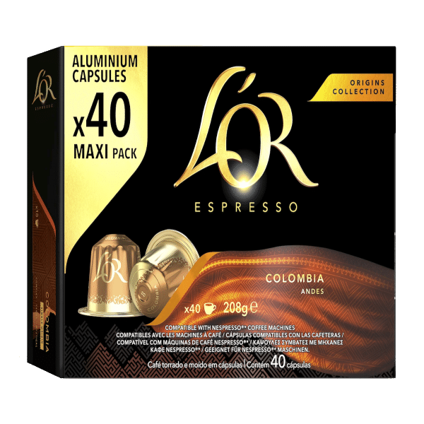 MultiCoffee » Capsules Nespresso® L'or® Colombia Maxi Pack 40 unités